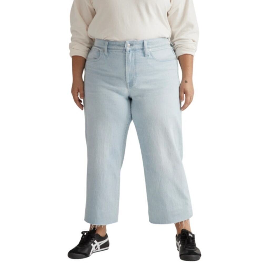 Madewell The Plus Perfect Vintage Wide-Leg Crop Jean Light Blue Wash Women 16W